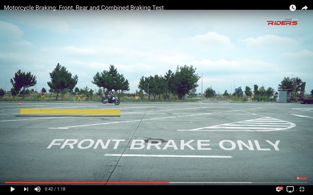 Emergency Braking on a Motorcycle Front vs. Rear vs. Combined