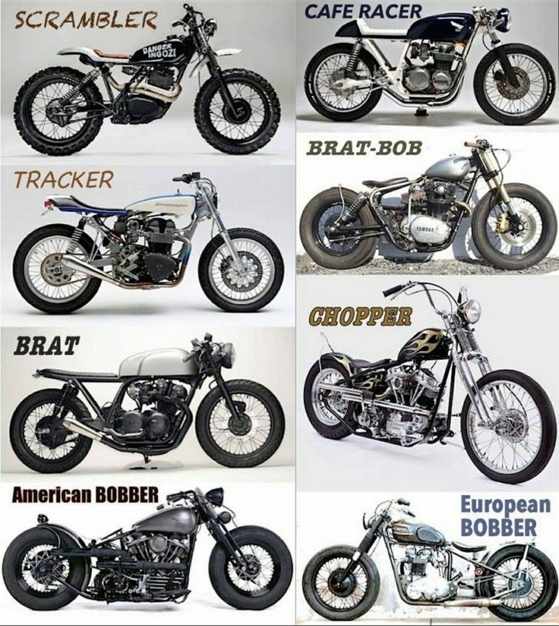 The Difference Between Custom Motorcycles - Infographic