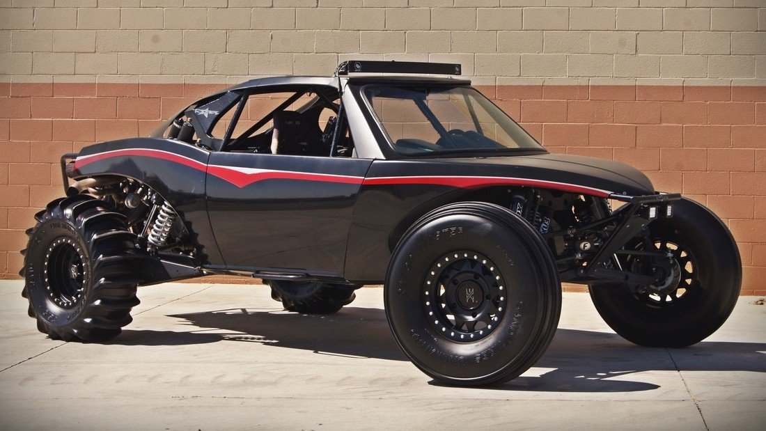 This sand buggy is so powerful it does wheelies involuntarily