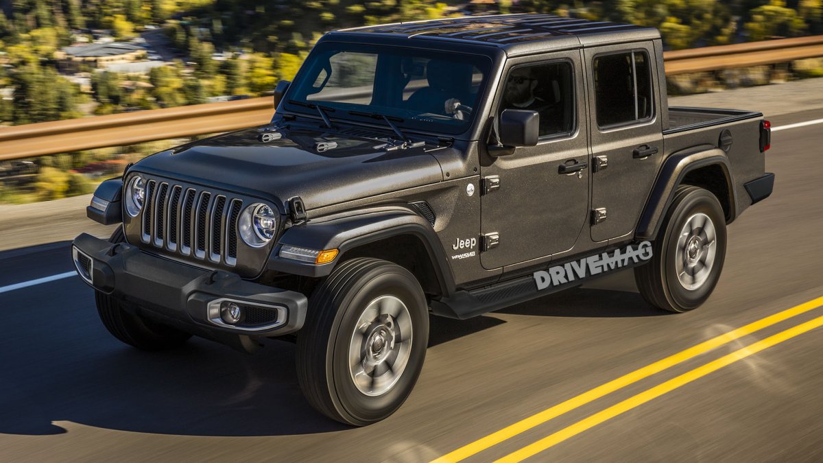 Jeep Wrangler pickup rendering