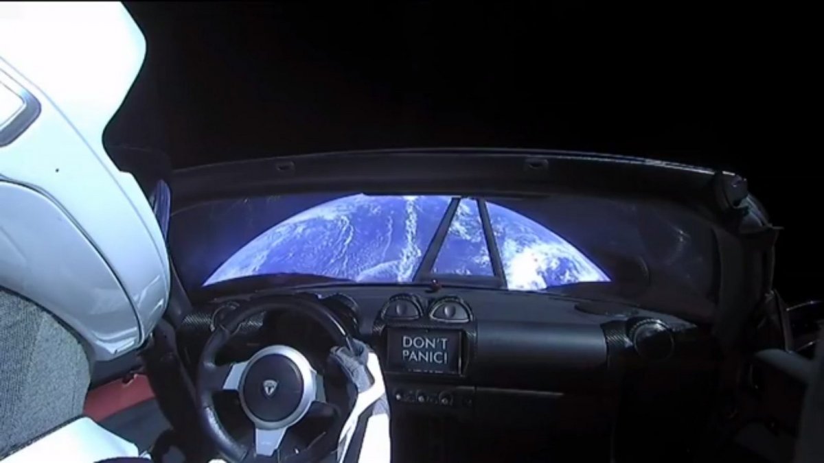 View Picture Of Tesla In Space Background